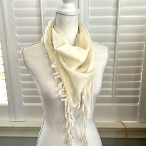 Cream Cotton triangular Scarf